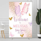 Lofaris Gold Glitter Butterfly Welcome Sign For Baby Shower